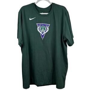 NEW Nike Milwaukee Bucks NBA Tee Dri Fit Short Sleeve Green Men's XXL
